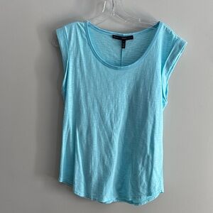 NWT White House Black Market Aqua Scoop Neck Cap Sleeve Tank